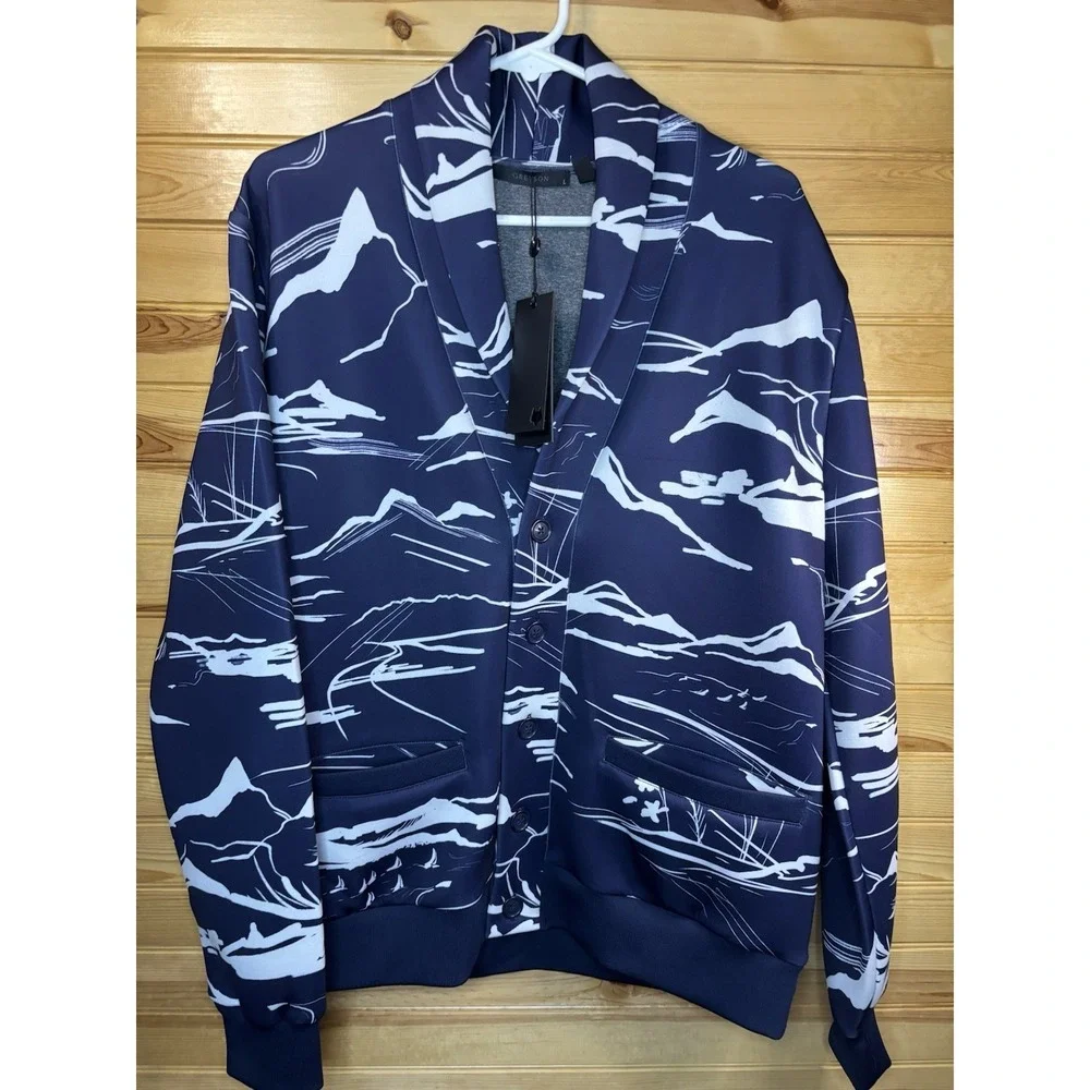 Greyson Lake Como Chene Shall Cardigan Men's Size Large Blue NWT Golf